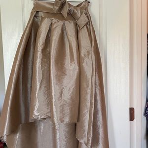 Khaki high-low skirt with adjustable bow✨